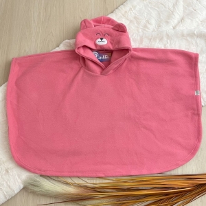 Poncho Bebê Em Soft  - Rosa Chiclete