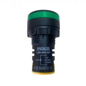 L20-AR9-GP | Sinaleiro Verde LED 22mm | Metaltex