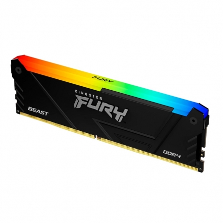 MEMÓRIA 16GB DDR4 3600MHZ KINGSTON FURY BEAST, RGB, PRETO - KF436C18BB2A/16