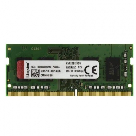 MEMÓRIA 4GB DDR4 2666MHZ KINGSTON, NOTEBOOK - KVR26S19S6/4