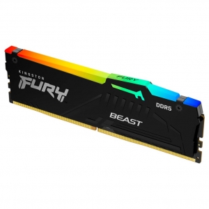 MEMÓRIA 16GB DDR5 4800MHZ KINGSTON FURY BEAST, RGB, PRETO - KF548C38BBA-16