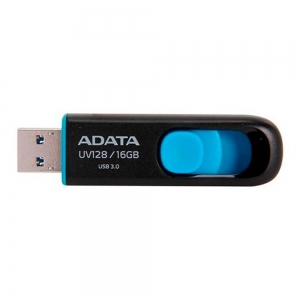 PEN DRIVE 16GB ADATA UV128, USB 3.2, PRETO E AZUL - AUV128-16G-RBE