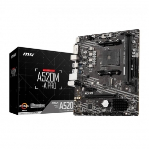 PLACA MÃE MSI A520M-A PRO, AMD AM4, CHIPSET A520, M-ATX, DDR4 - A520M-A PRO