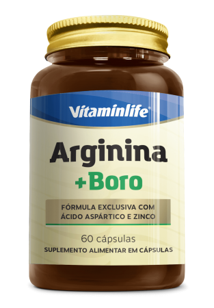 Arginina + Boro (com Ácido Aspártico e Zinco) - 60 cápsulas