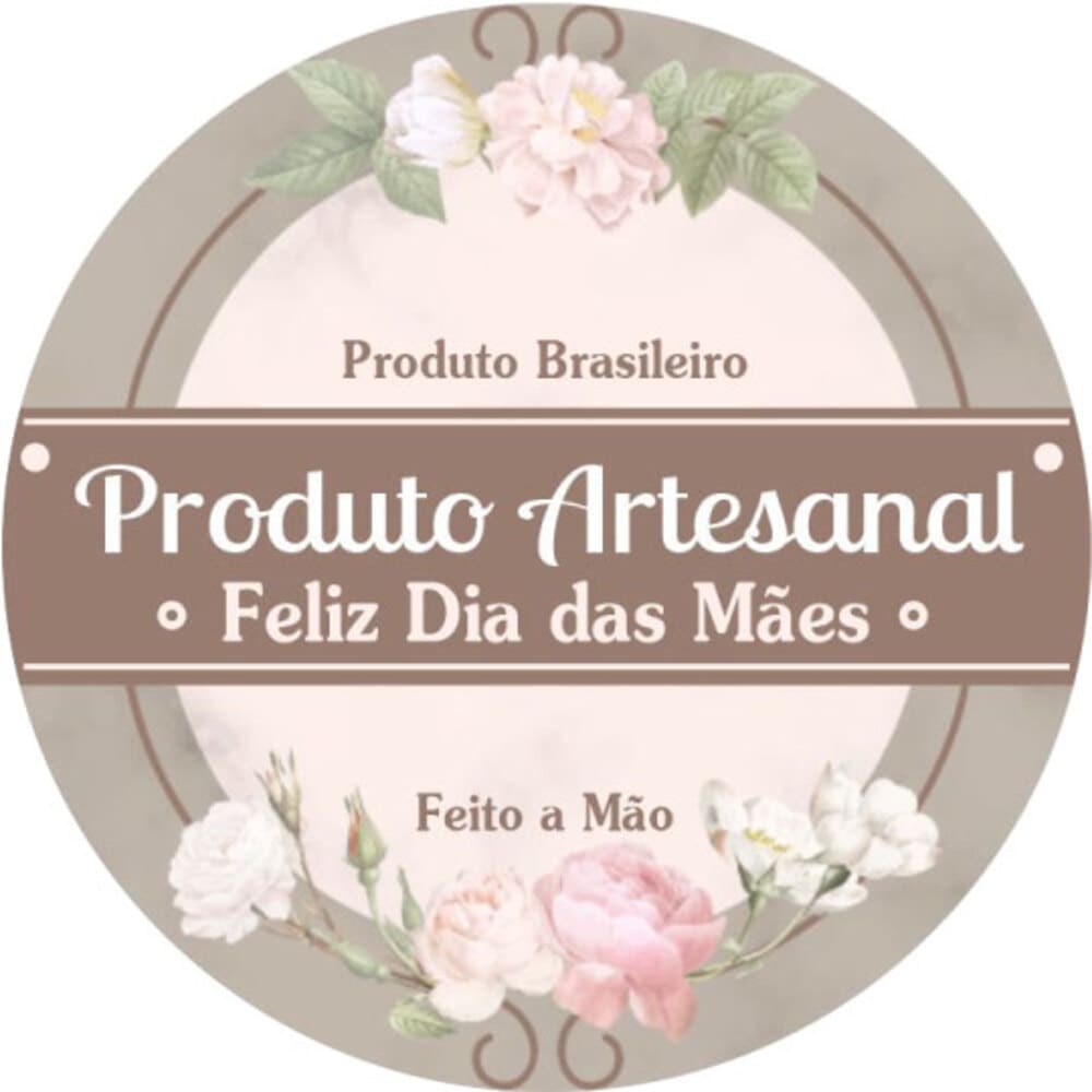 Etiqueta Adesiva - Feliz Dia das Mães Marrom -  5x5cm C/10 (Pacote)