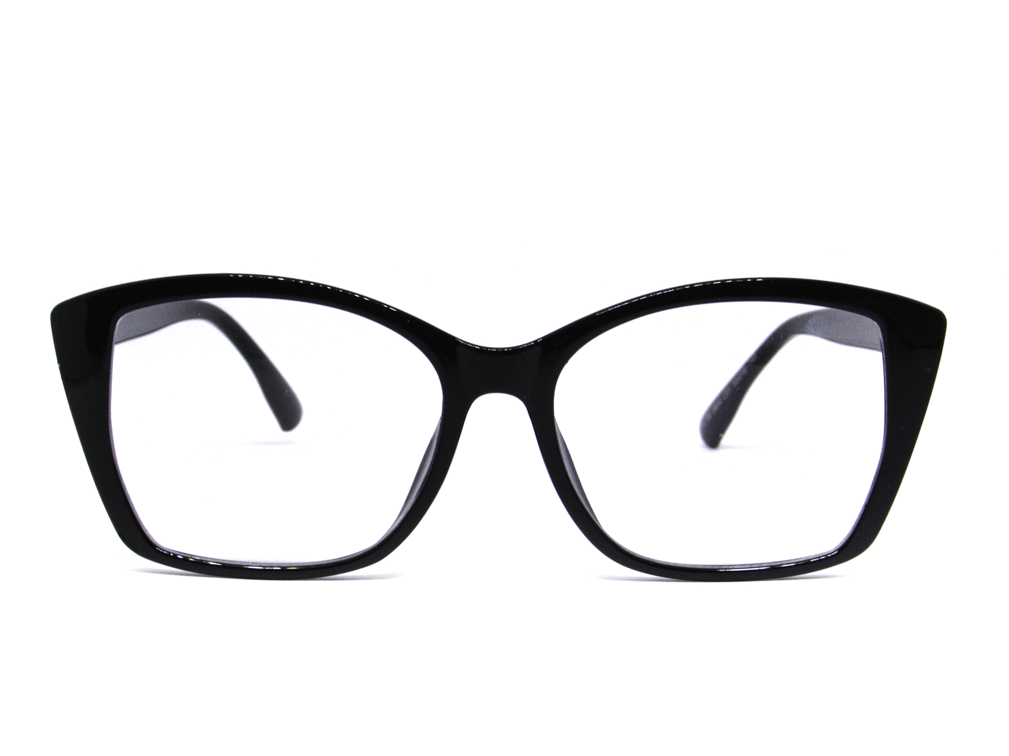 Óculos de Grau Feminino Gatinho Acetato Preto Com Lente Adicional Clipon