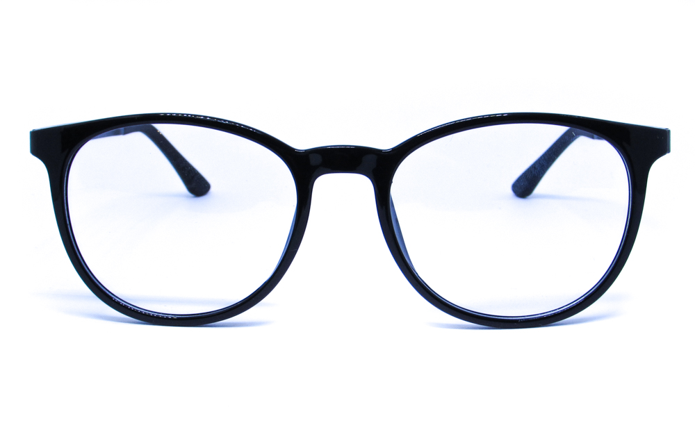 Óculos de Grau Unissex Redondo Acetato Com Duas Lente Adicional Clipon