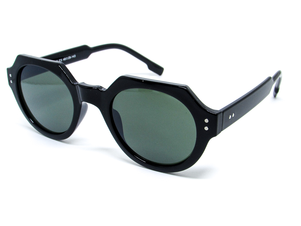 Óculos de Sol Unissex Redondo Preto com Lente G15