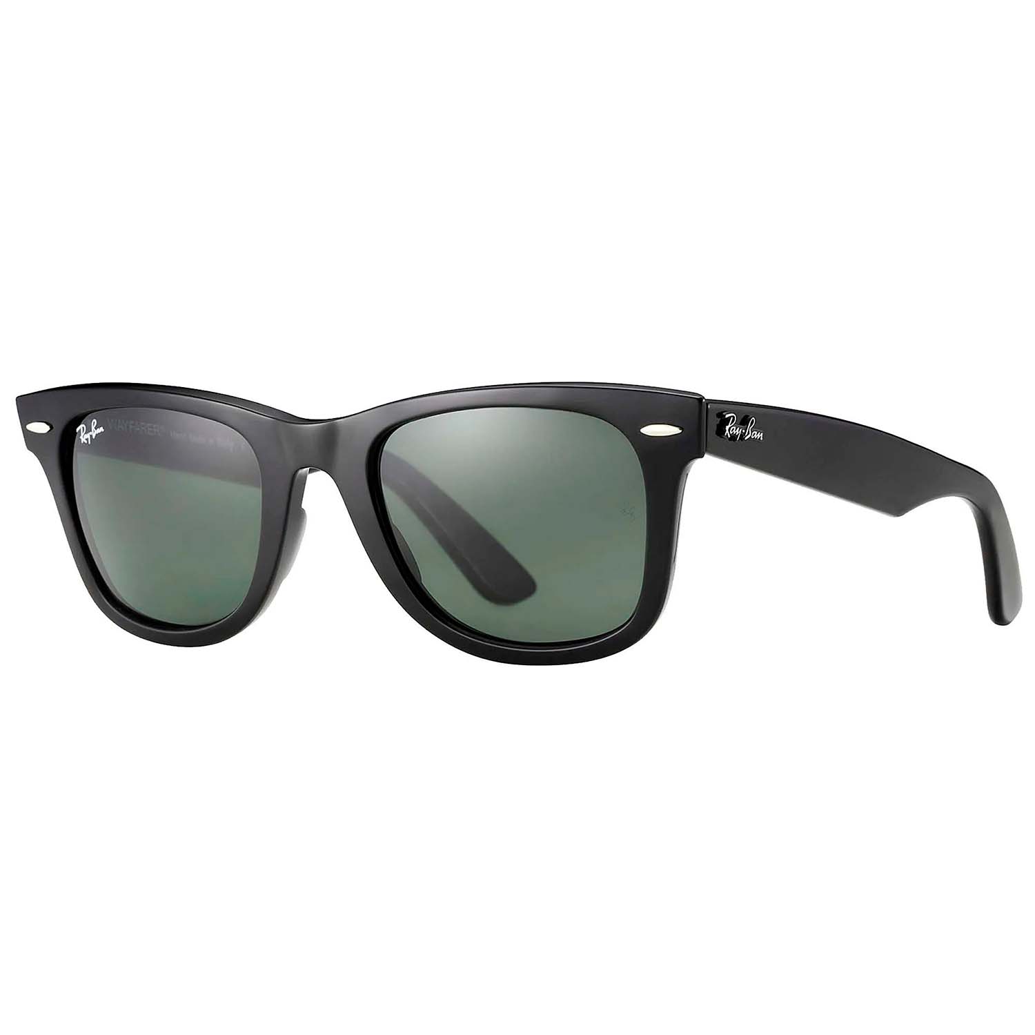Óculos de Sol Ray Ban Unissex Wayfarer Quadrado Preto Lente Verde RB 2140 901 54