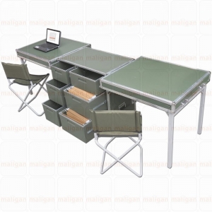 Case em Fiberglass modelo Combate® Desktop com 02 mesas, 02 cadeiras e 06 gavetas - Foto 2