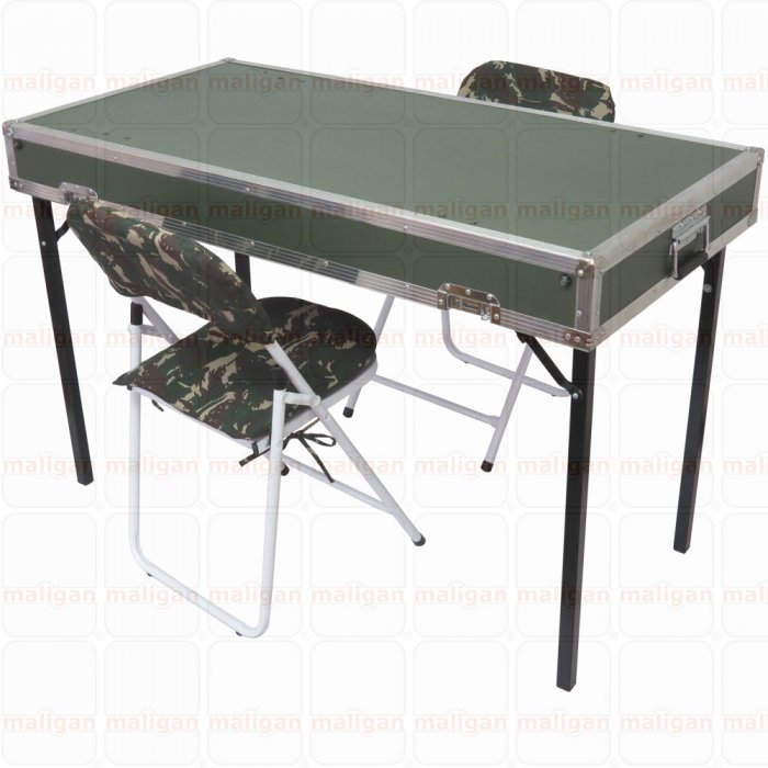 Case em Fiberglass modelo Combate® Campanha com 02 mesas e 04 cadeiras - Foto 0