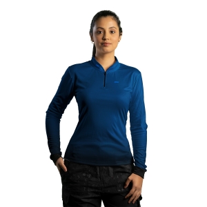 Camisa Casual BRK Unissex Basic Azul Naval com UV50 +