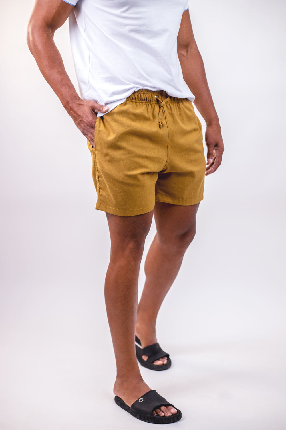 Shorts Marine Básico Linho e Viscose Concepts Slim Liso Color