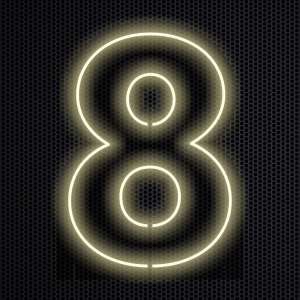Led Neon em Acrílico - Número Oito 0,50 x 0,36cm