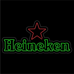 Painel Led Neon em mdf - Heineken 0,80 x 0,37cm