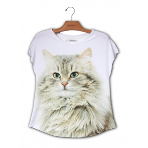 camiseta premium evasê gato dourado