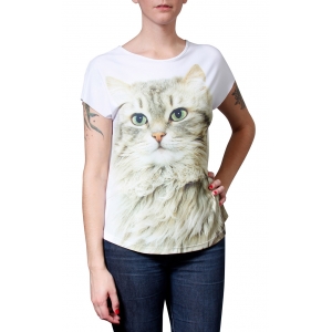camiseta premium evasê gato dourado
