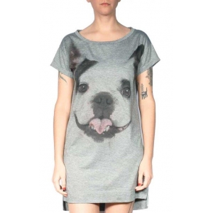 Vestido Camiseta Mescla Canelado Bulldog Francês Amopet