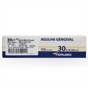 Agulha Gengival Terumo 30g (0,30xx21mm) - Caixa com 100 Unidades