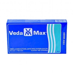 Envelope de Papel Plástico Autoselante para Autoclave Vedamax 9x16cm - Caixa com 100 Unidades