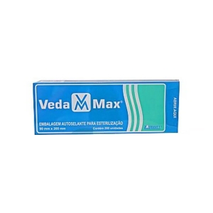 Envelope de Papel Plástico Autoselante para Autoclave Vedamax 9x26cm - Caixa com 200 Unidades