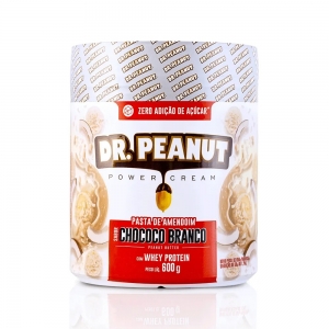 Pasta de Amendoim com Whey Protein Dr. Peanut sabor Chococo Branco 600g