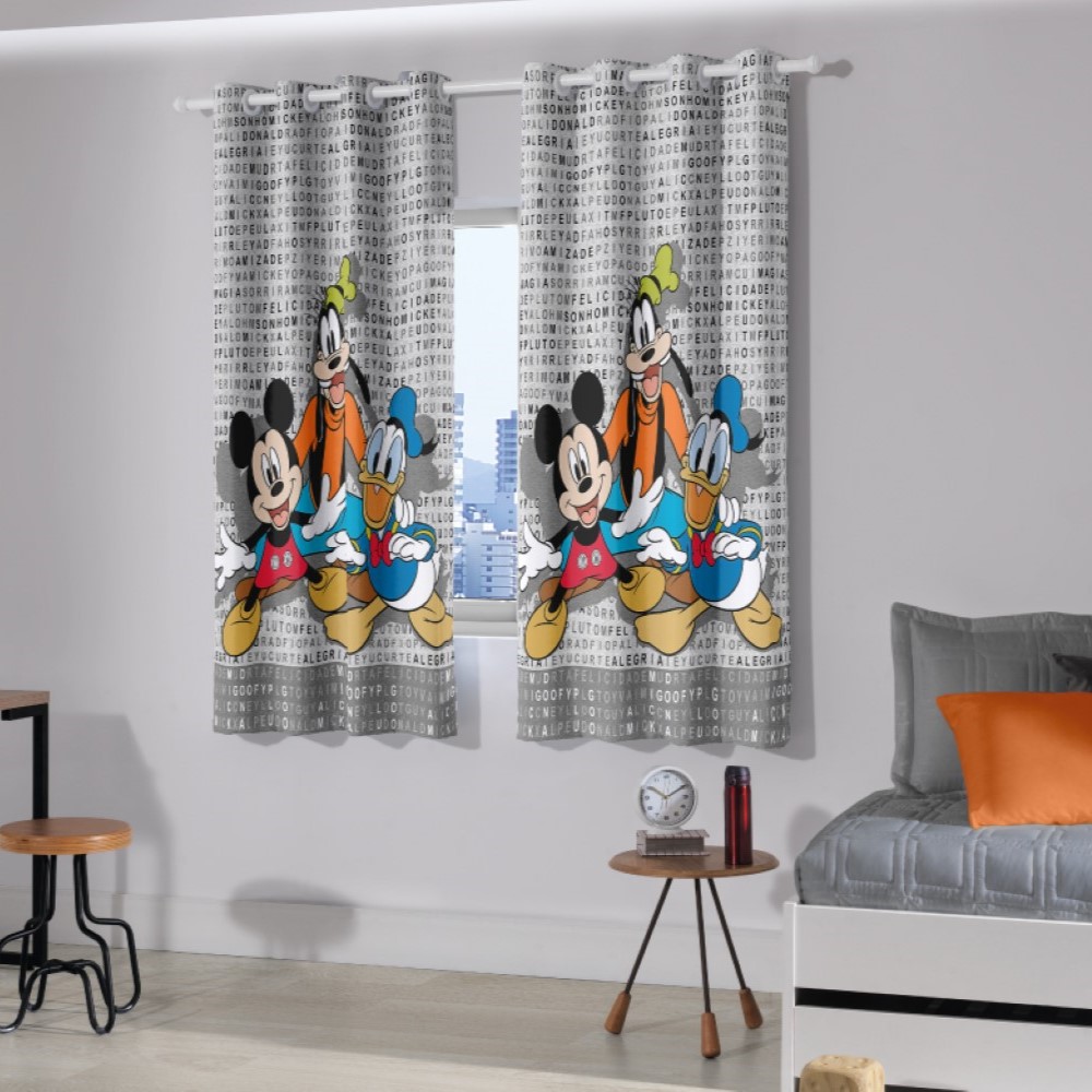 Corta Luz Tecido Mickey e Amigos 2,60m x 1,70m Disney - Bella Janela