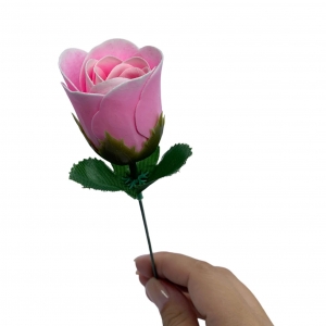 Flor Rosa Artificial de Plástico C/1 Unid