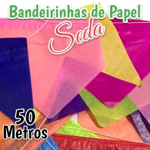 Kit Bandeirinha Junina de Papel C/50 Metros