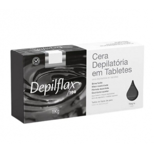 Cera Depilatória Quente Em Tabletes Negra 1 Kg Depilflax