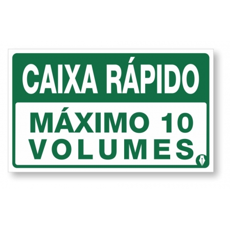 Placa Caixa Rápido 10 Volumes
