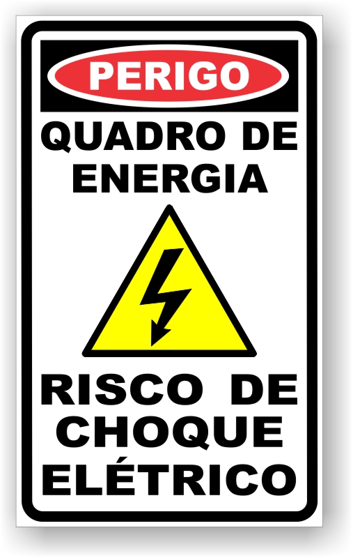 Placa Perigo Quadro de Energia  - Vinil Studio