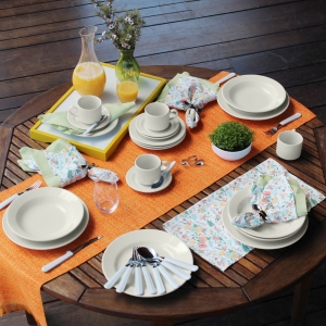 Aparelho de Jantar e Chá em Cerâmica Donna Branco 20Pçs - Biona
