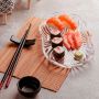 Cj P/ Sushi de Bambu e Cerâmica Yokohama 8Pçs Lyor