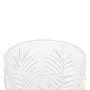 Potiche Decorativo de Cristal Palmeira 10x15,5cm - Lyor