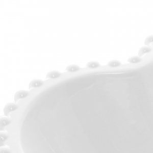 Saladeira em Porcelana Coração Beads Branco 18x15x5cm Bon Gourmet