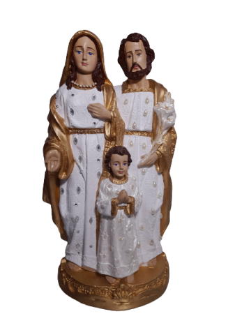 Sagrada Família com pedrarias- coleção clean - Tamanho:  30 cm - Peso: 1.200 Kg