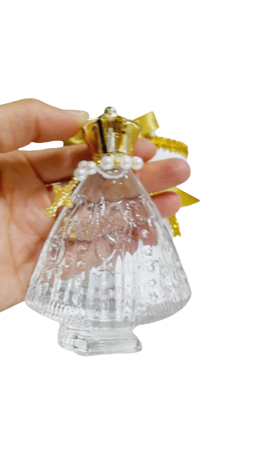Garrafa de vidro porta água benta de Nossa Senhora Aparecida 12 cm