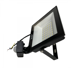 Refletor SMD projetor C/ sensor  LED 50W Slim  Branco frio