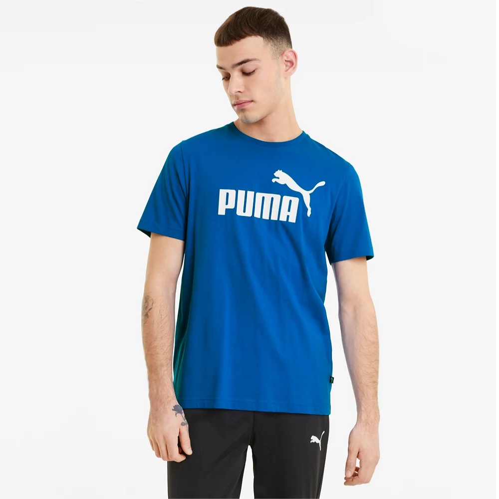 Camiseta Puma Essentials Logo Azul Royal