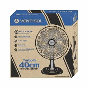 Ventilador Mesa 40cm Turbo 6 pas 127V - Preto/Vermelho | 10026