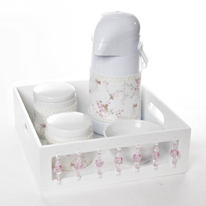 Kit Higiene Com Porcelanas E Capa Pedra Rosa