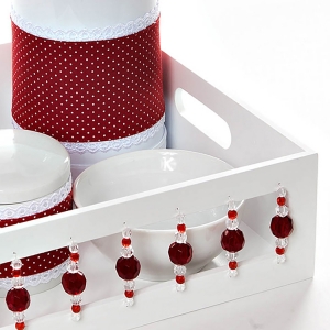 Kit Higiene Com Porcelanas E Capa Pedra Vermelha