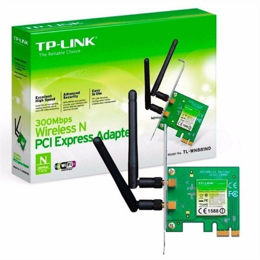 Adaptador Wireless PCI-E  300Mbps TP-Link TL-WN881ND - Foto 1