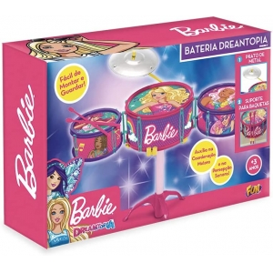 Bateria Infantil - Barbie Dreamtopia - Bateria Musical Pequena - Fun