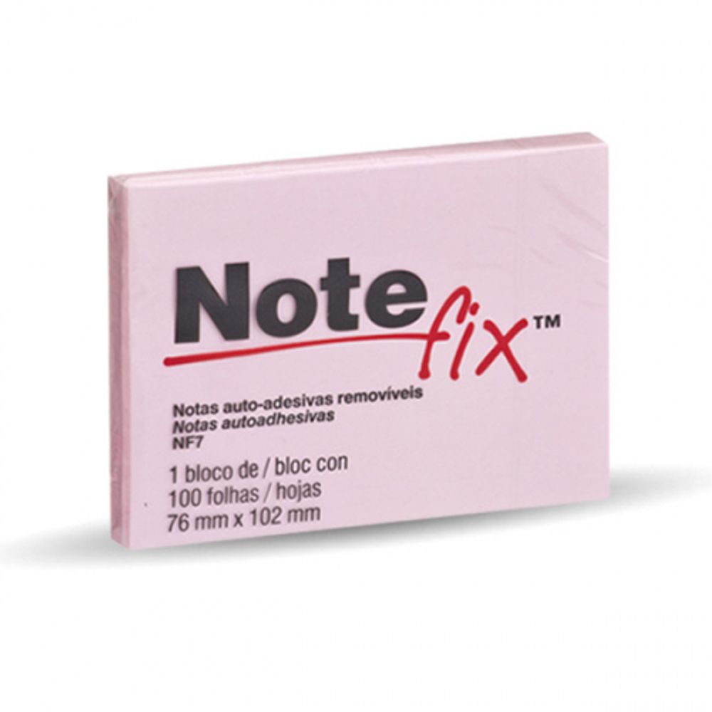 Notas Adesivas 100fls 76x102mm Rosa NoteFix