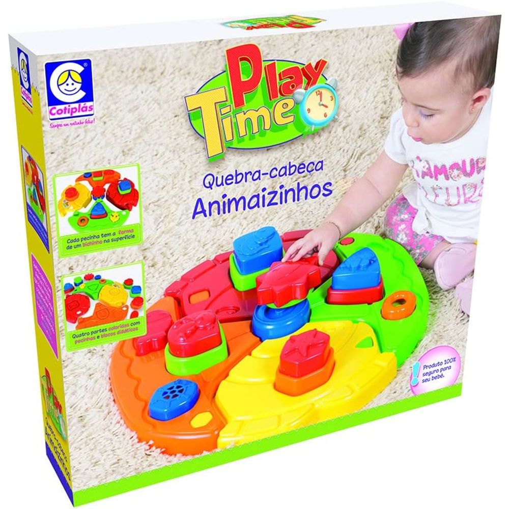 Play Time Quebra-cabeça Animaizinhos - Cotiplás 2128