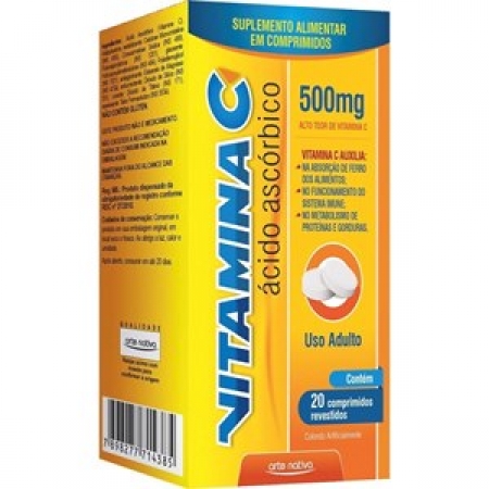 Vitamina C 500mg 20 Comprimidos Arte Nativa