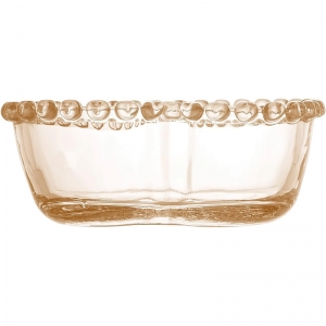Bowl de Cristal Âmbar Metalizado Coração 1745 - Lyor