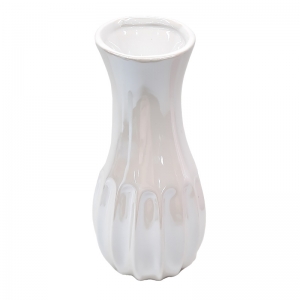 Vaso Decorativo Branco Metalizado DEF01114 - Rio de Ouro